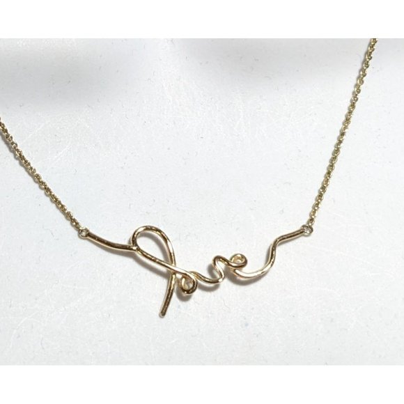 Minimalist Cursive Love Necklace - Picture 4 of 5